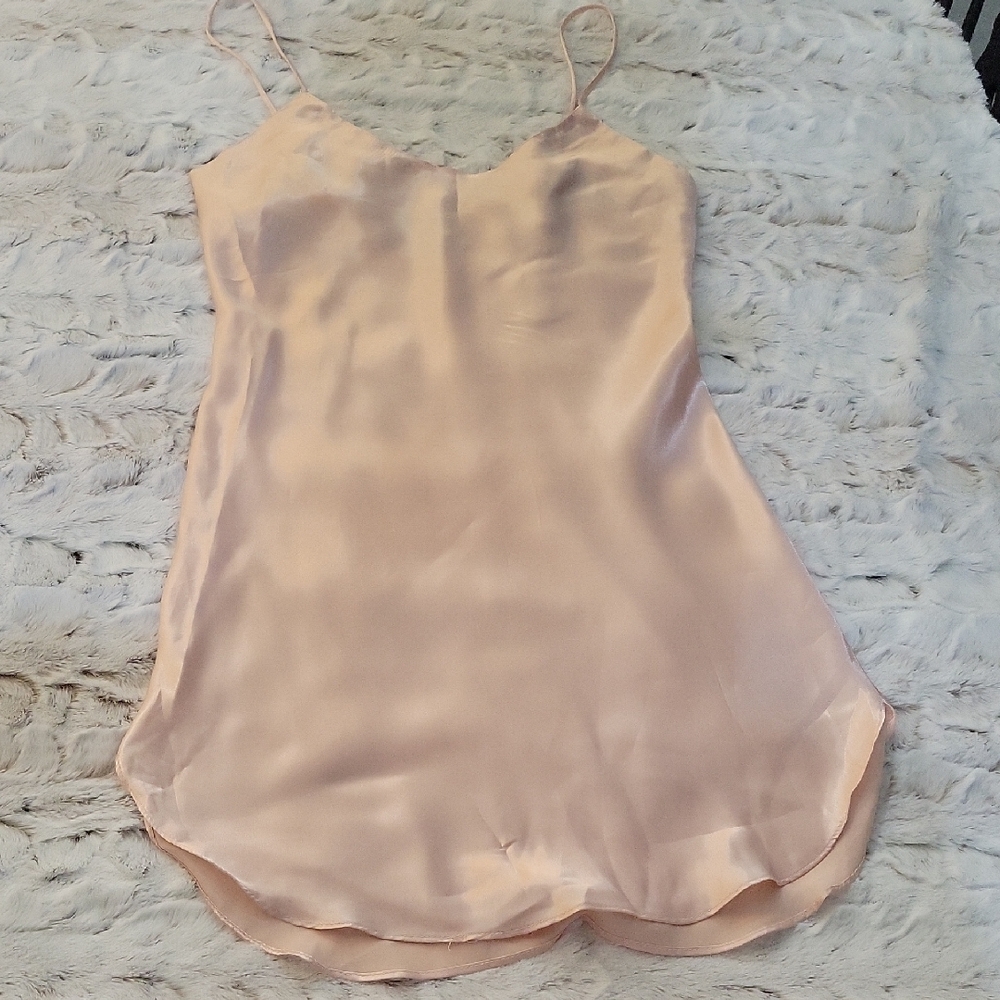 Vintage 80's Joie De Vie  Pink Blush Satin Mini Dress, Size S, Bridal, Romantic
